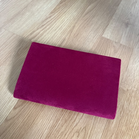 Charming Tailor Evening Clutch, Suede, Magenta, NWOT - Picture 4 of 5